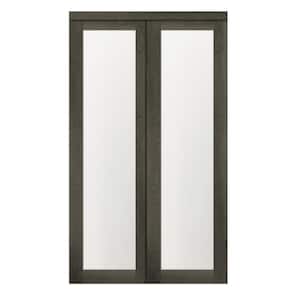 48 in. x 80.50 in. 1-Lite 1-Panel Iron Age Finished MDF Sliding Door