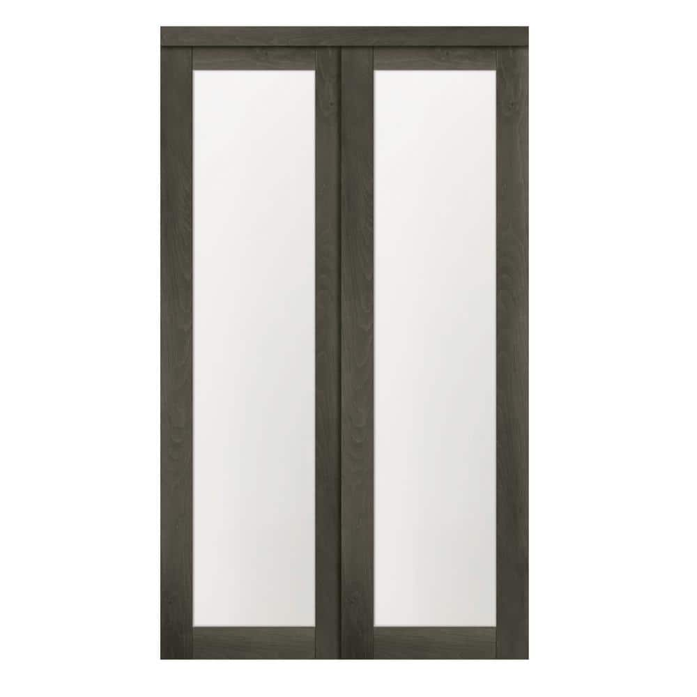 72 in. x 80.50 in. 1-Lite 1-Panel Iron Age Finished MDF Sliding Door -  TRUporte, EU2450IAFGE7280