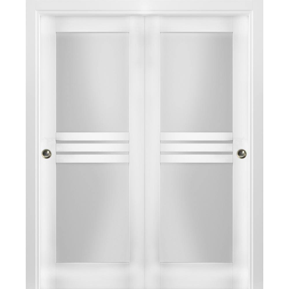 Assembly Required 64 in. x 84 in. 1-Panel White Finished MDF Sliding Door with Closet Bypass Hardware price history on PriceWatchPro