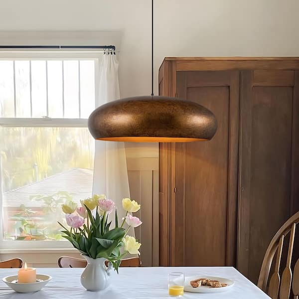 James 1-Light 26 in. Vintage Copper Outdoor Pendant Light with 78 in. Adjustable Cord