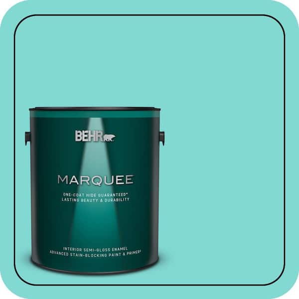 BEHR MARQUEE 1 gal. #MQ4-22 Key Largo One-Coat Hide Semi-Gloss Enamel Interior Paint & Primer