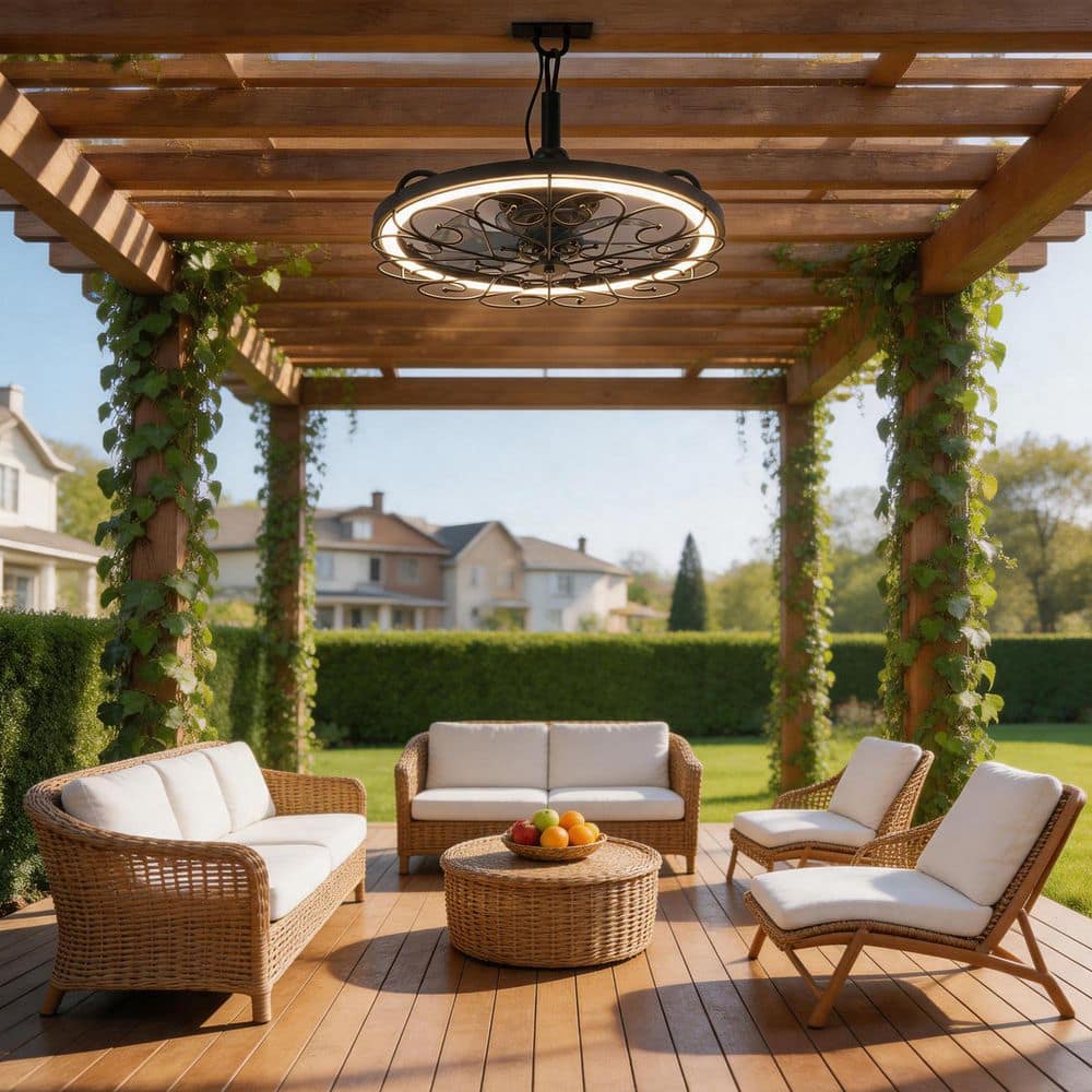 19.6in Modern Outdoor LED Ceiling Fan with Light APP & Remote Control Matte Black Smart Patio Fan price history on PriceWatchPro