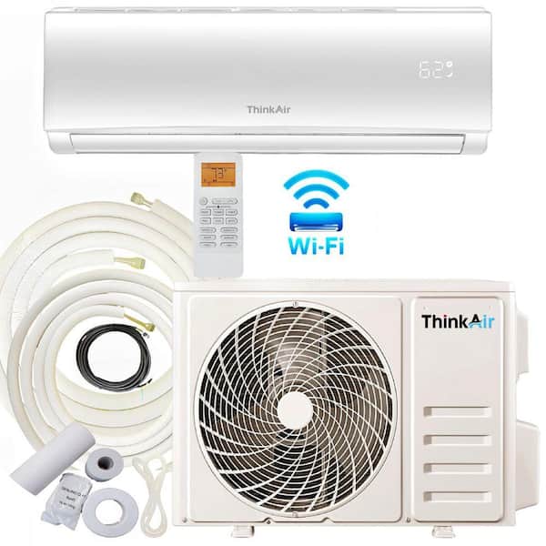 36,000 BTU 17 SEER2, 230-Volt, 1800 sq. ft. Inverter Wi-Fi Ductless Mini Split AC with Heat Pump, 3 Ton, 16 ft. Lineset