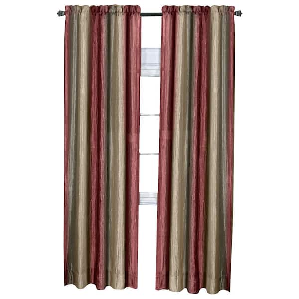 ACHIM Ombre 50 in. W x 63 in. L Polyester Light Filtering Window Panel in Burgundy