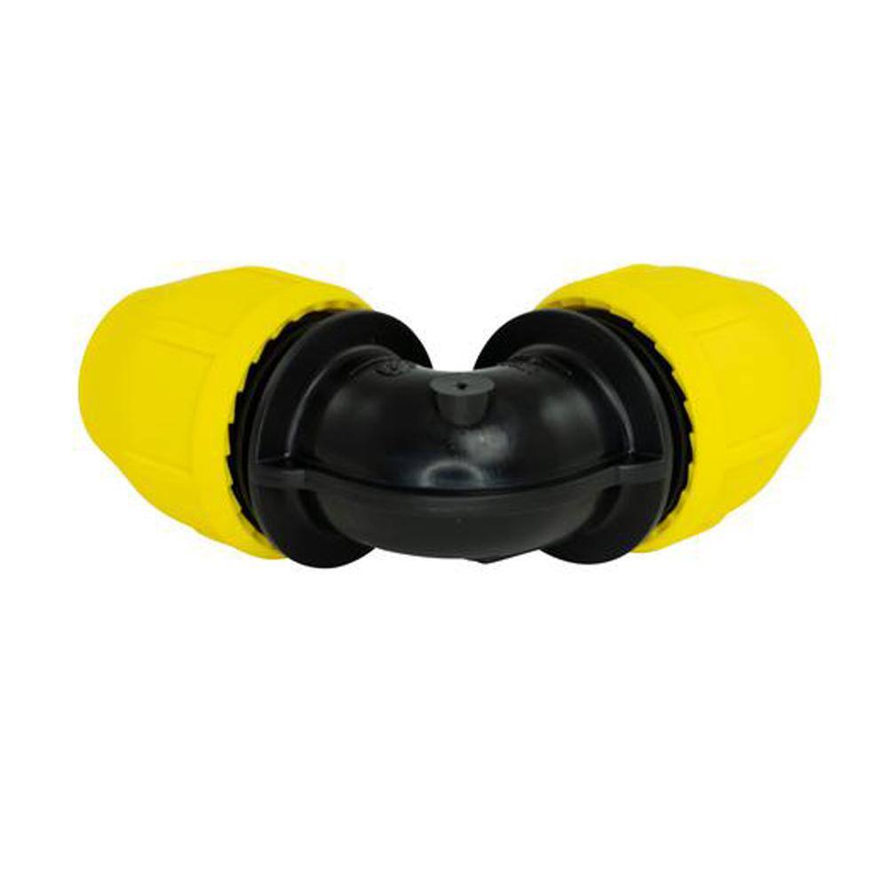 Underground Yellow Poly Gas Pipe 90 Degree Elbow 3/4 Inch