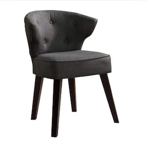 Gray/Dark Cherry Herculan Fabric Modern Button Tufts Accent Chair