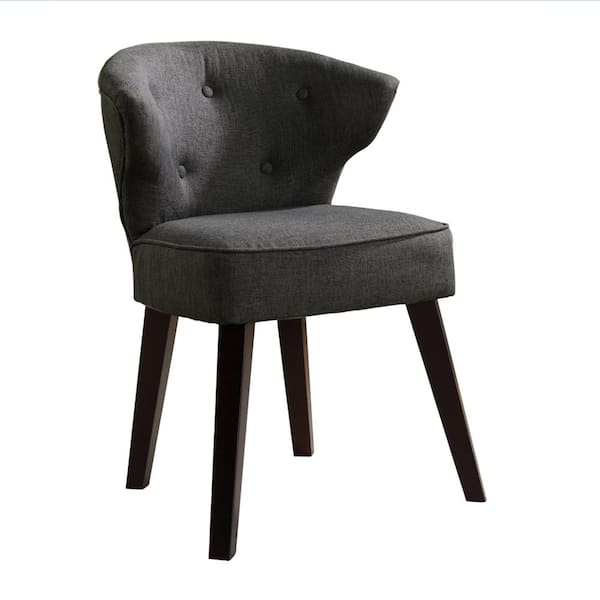 Kings Brand Furniture Gray/Dark Cherry Herculan Fabric Modern Button Tufts Accent Chair