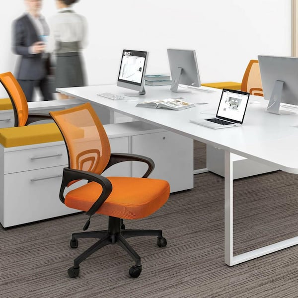 LACOO Orange Office Chair Ergonomic Desk Task Mesh Chair with Armrests  Swivel Adjustable Height T-OCNC9405 - The Home Depot