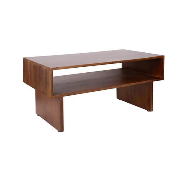 Torroba 36 in. Walnut Brown Rectangle Wood Coffee Table