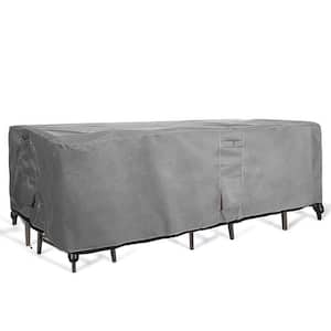Patio Table and Chair Set Cover - Durable and Water Resistant Outdoor Furniture Cover - Extra Large - Grey