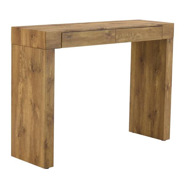 Polibi 50.00 in. Light Brown Rectangle Wood Console Table