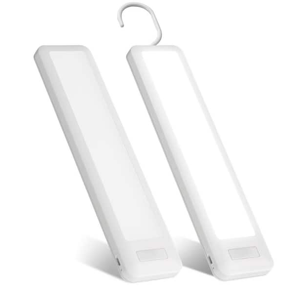 8 in. Battery Operated Daylight White Integrated LED Under Cabinet Lights with Hook, 2-Pack