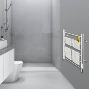 Heated Towel Rack 6-Bar Stainless Steel Electric Towel Warmer with Timer Electric Towel Drying Rack,UL Certificated