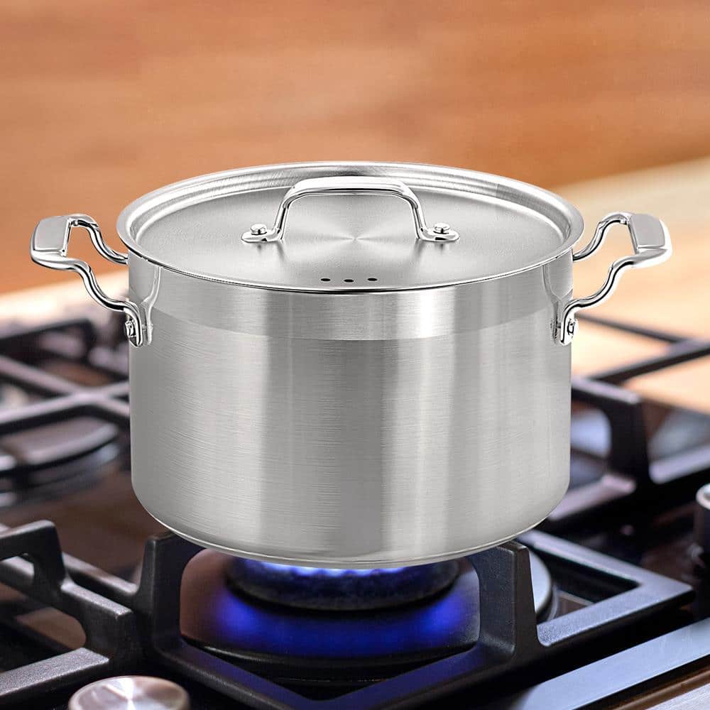 NutriChef 5-Quart Stainless Steel Stockpot with Lid