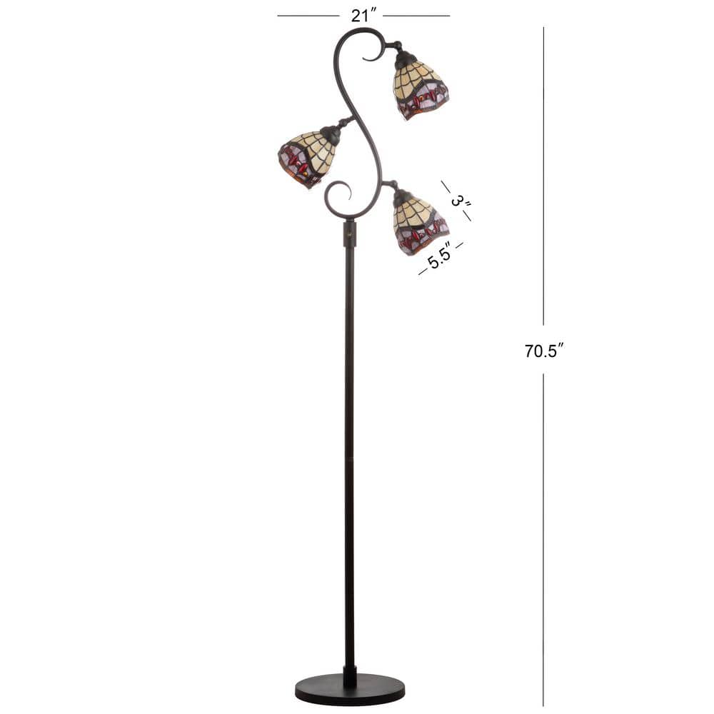 Walker Tiffany-Style 70.5" Bronze Multi-Light LED Floor Lamp
