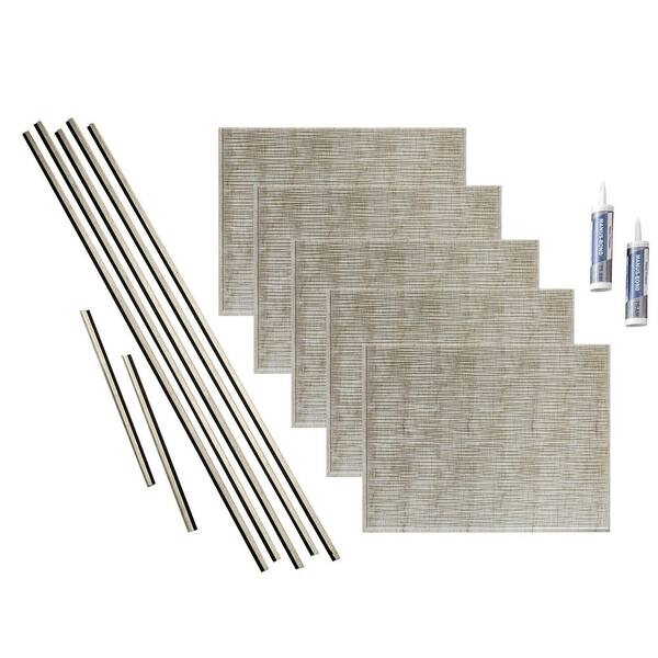 Fasade Ripple 18 in. x 24 in. Vintage Metal Vinyl Decorative Wall Tile Backsplash 15 sq. ft. Kit