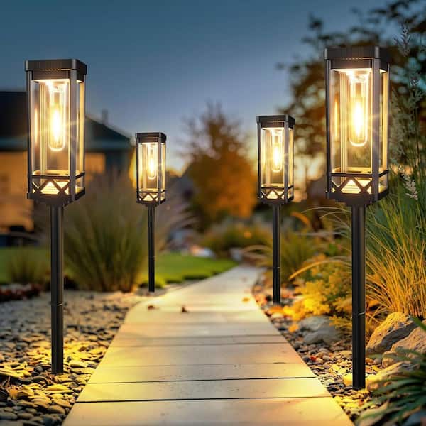 phyfalip 8-Pack Taller Solar Pathway Lights Outdoor Solar