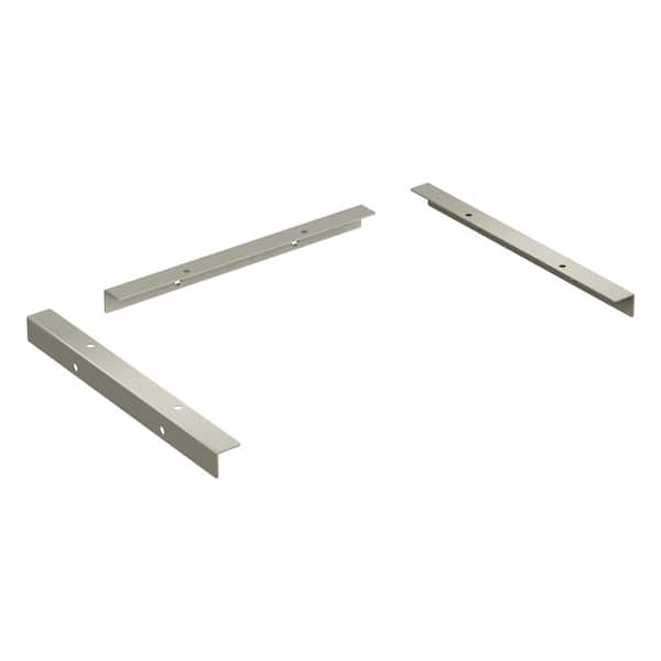 Style+ 11 in. D Satin Nickel Shelf Brackets and Hardware Support Kit