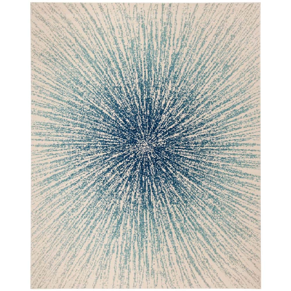 Evoke Royal/Ivory 10 ft. x 14 ft. Sunburst Area Rug price history on PriceWatchPro