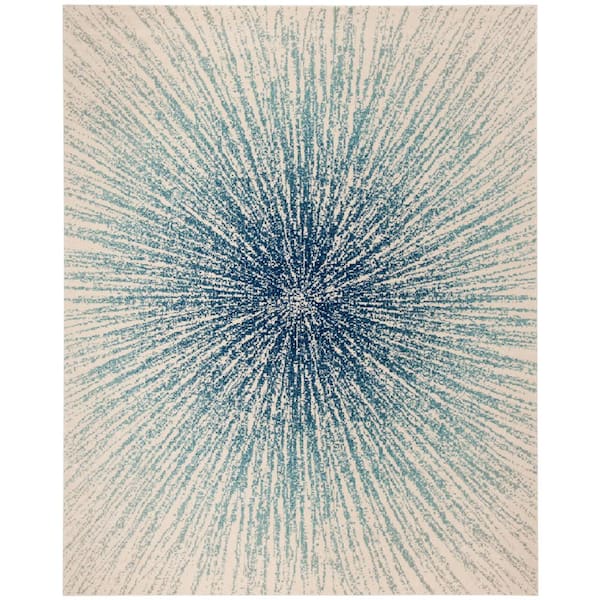 SAFAVIEH Evoke Royal/Ivory 8 ft. x 10 ft. Geometric Area Rug