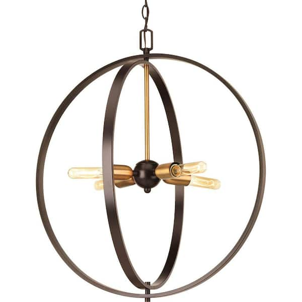 Progress Lighting Swing 4-Light Antique Bronze Foyer Pendant