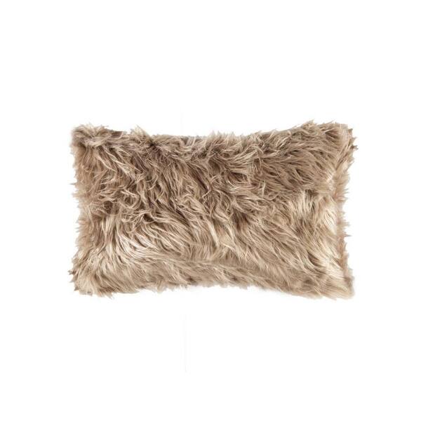 HomeRoots Josephine Brown Solid Color 12 in. x 20 in. Polyester Throw Pillow