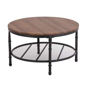 31.5 in. x 18.3 in. Brown Round MDF Top Coffee Table