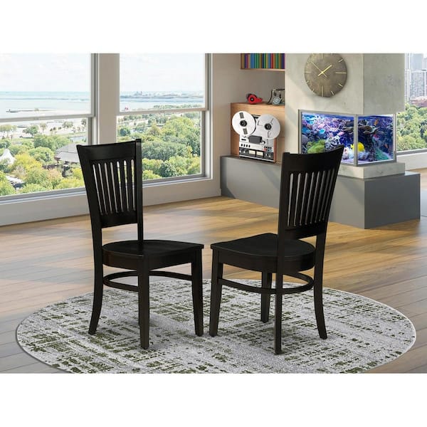 Oak Wooden Seat Slat Back Dining Chair (Set of 2)