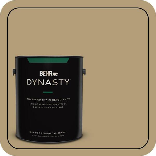 1 gal. #S320-5 Ginger Tea One-Coat Hide Semi-Gloss Enamel Interior Stain-Blocking Paint & Primer
