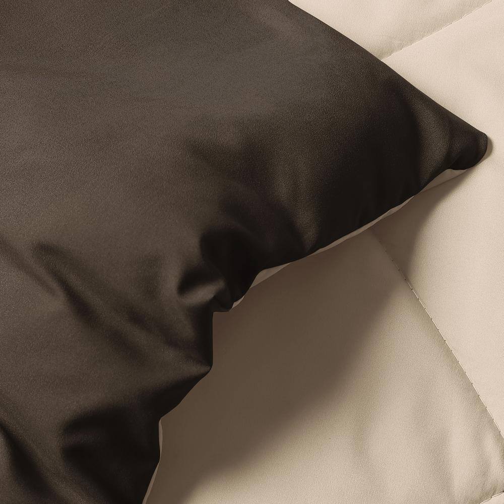 Twin Chocolate and Cream Reversible Microfiber Comforter Set