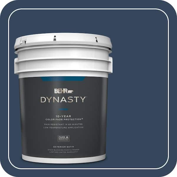 BEHR DYNASTY 5 gal. #MQ5-54 Compass Blue Satin Enamel Exterior Stain-Blocking Paint & Primer