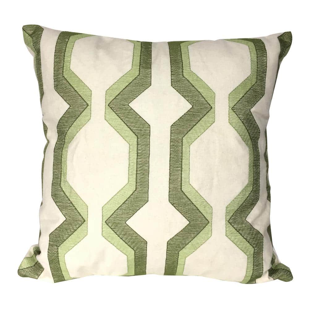  Ambesonne Green and White Throw Pillow Cushion Case Pack of 4,  Home Phrase and Word Lettering with Rhombus Check and Abstract Waves,  Modern Accent Double-Sided Printing, 20 x 12, Dark Olive