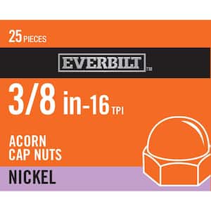 3/8 in.-16 Nickel Plated Cap Nut (25-Pack)