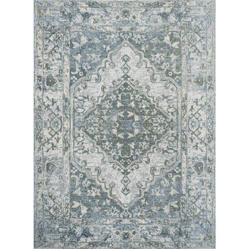 JONATHAN Y Pavel Light Gray/Blue 4 ft. x 6 ft. Distressed Medallion Low ...