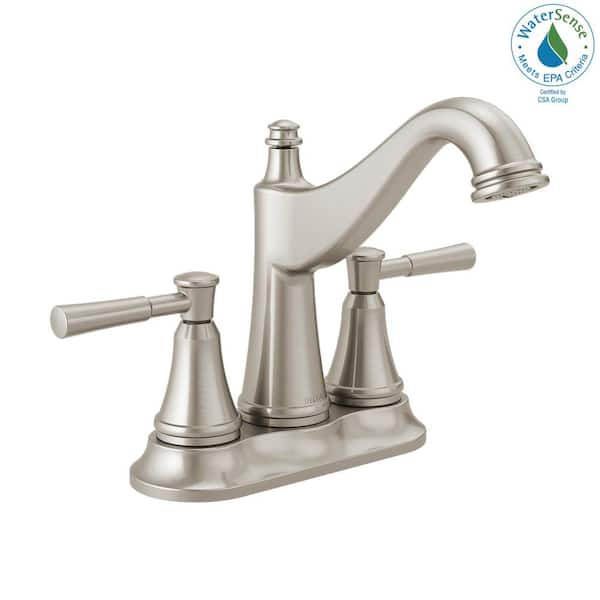 Fapully 4 in. Centerset 2-Handle Bathroom Faucet in SpotShield Brushed Nickel FN-0024N