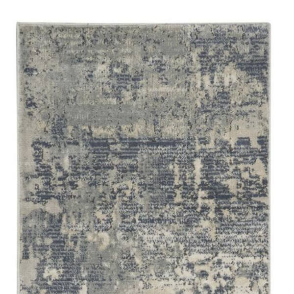 2 X 10 Gray Abstract Washable Area Rug Runner Rug