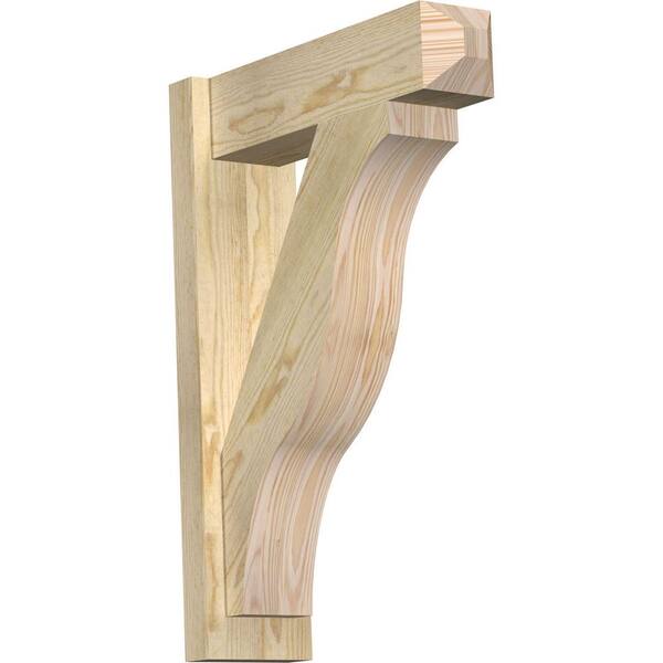Ekena Millwork 6 in. x 28 in. x 20 in. Douglas Fir Fuston Craftsman Rough Sawn Outlooker
