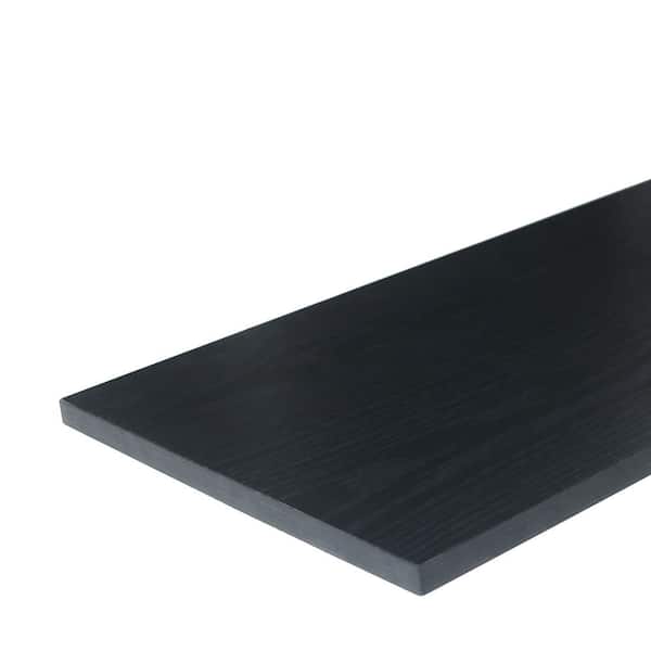 EVB 72 in. W x 12 in. D Black Wood Laminate Decorative Wall Shelf