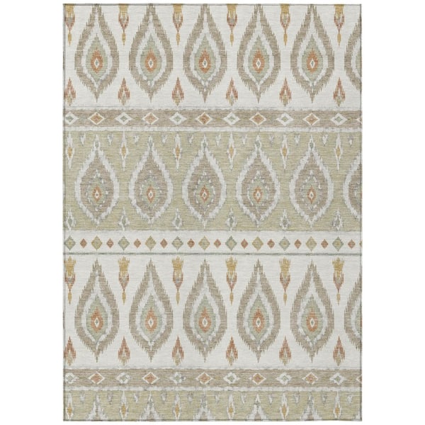 Chantille Machine Washable Indoor/Outdoor Abstract ACN3070 Ivory 9 ft. x 12 ft. Area Rug