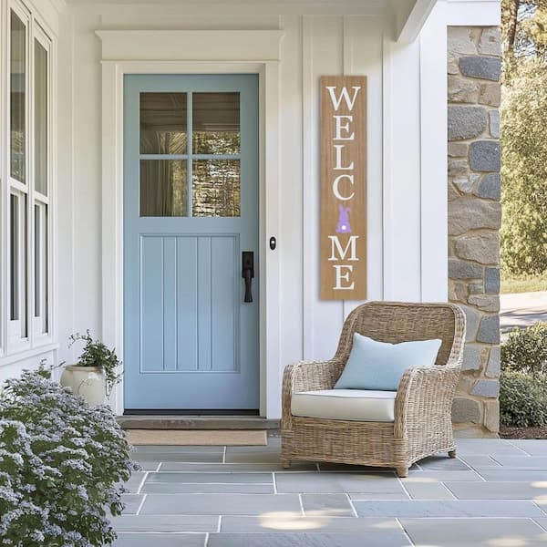 NO 48三角屋根　welcome MY Garden 5段　ブラウン 45 in. H Interchangeable Wooden Welcome Porch Wall Sign HPDSVVHJRN
