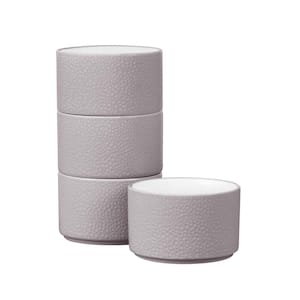 Colortex Stone Taupe 3.75 in., 9 fl.oz. Porcelain Mini Bowls, (Set of 4)