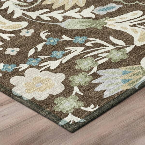 Chantille Machine Washable Indoor/Outdoor Abstract ACN3049 Chocolate 2 ft. x 7 ft. Runner Rug