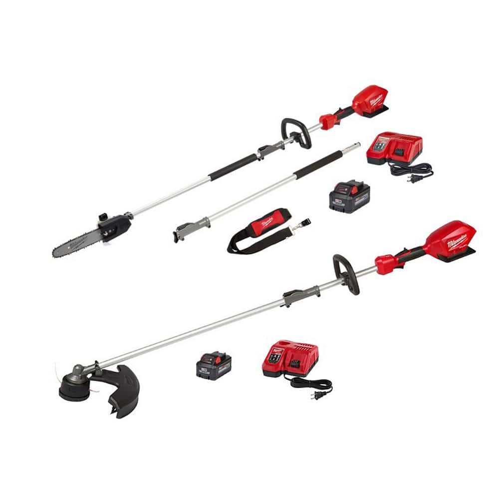 Milwaukee M18 FUEL 10 in. 18V Lithium-Ion Brushless Electric Cordless Pole Saw & String Trimmer Combo Kit w/ Two 8.0 Ah Batteries -  2825-21PS-21ST