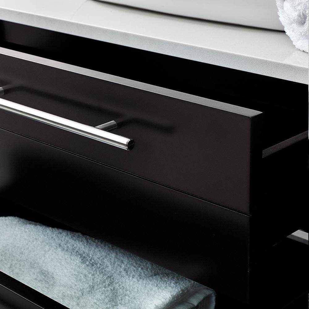 Lucera 30'' Espresso Solid Wood Wall-Mount Vanity with Quartz Top