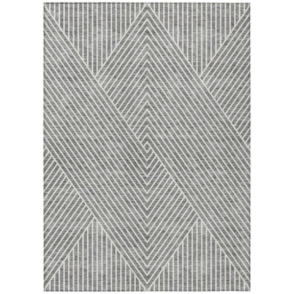 Chantille Machine Washable Indoor/Outdoor Abstract ACN937 Gray 8 ft. x 10 ft. Area Rug