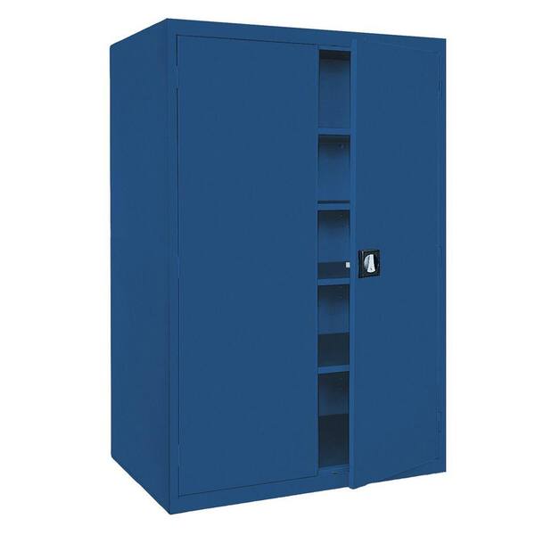 Sandusky Elite Series 78 in. H x 36 in. W x 24 in. D 5-Shelf Steel Recessed Handle Storage Cabinet in Blue