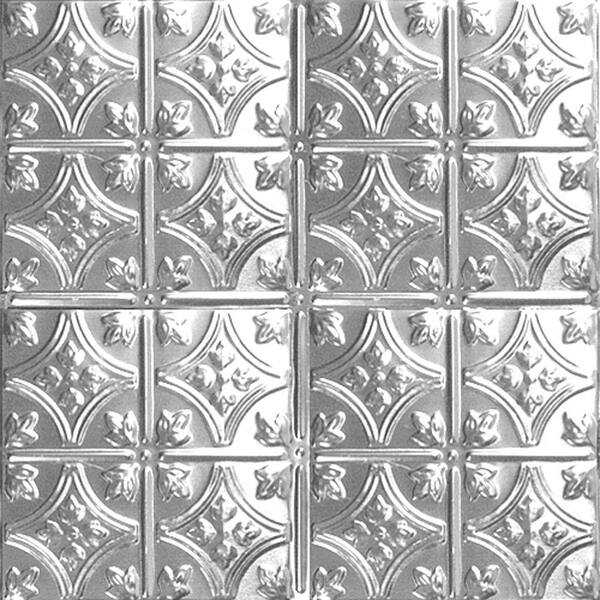 Shanko 2 ft. x 4 ft. Nail Up Tin Ceiling Tile in Brite Chrome (24 sq. ft./case)