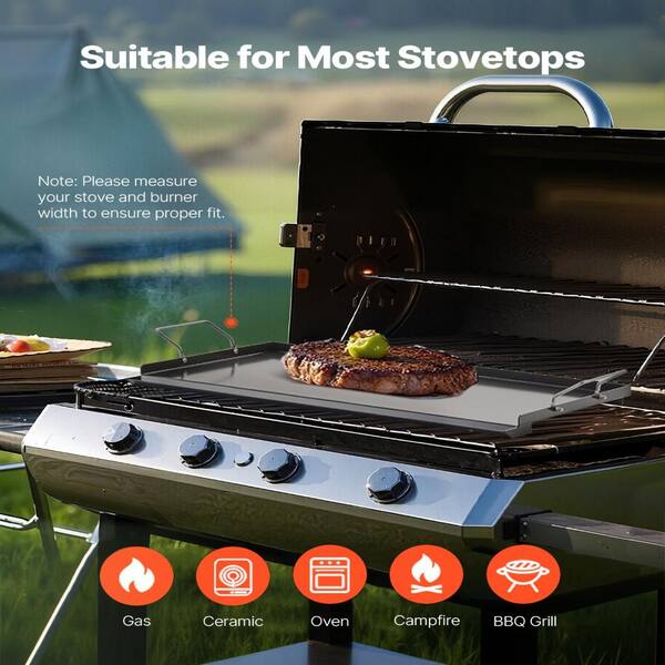 Barbecue Flat Grill Plate Electric Electric Range Flat Stove Grill Volenca 24 X 16 Carbon Steel Flat Top  Griddle Plate With