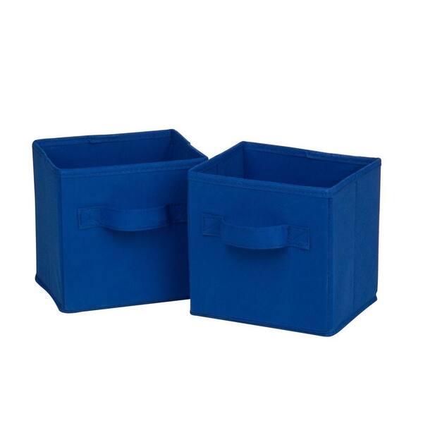 Honey-Can-Do 7 in. D x 6 in. H x 7 in. W Blue Fabric Cube Storage Bin