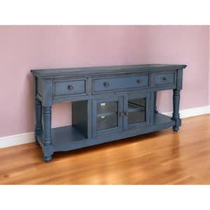 Blue TV Stand Fits TV's up to 70 in. with Shelves;Cabinet;Storage